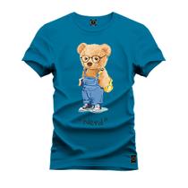 Camiseta Plus Size Premium 100% Algodão Estampada Shirt Unissex Urso Nerds - Nexstar