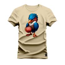 Camiseta Plus Size Premium Confortável Estampada Passaro Basquete