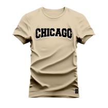Camiseta Plus Size Premium Estampada Algodão 30.1 Chicago Black