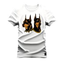 Camiseta Plus Size Premium Estampada Algodão 30.1 Dois Dog's
