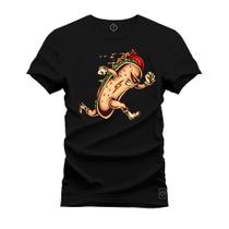 Camiseta Plus Size Premium Estampada Algodão 30.1 Hot Dog Bolt