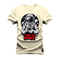 Camiseta Plus Size Premium Estampada Algodão 30.1 I need My Space