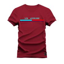 Camiseta Plus Size Premium Estampada Algodão 30.1 Los Angeles Tira