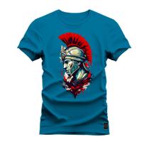 Camiseta Plus Size Premium Estampada Algodão 30.1 Medieval Guerra