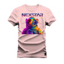 Camiseta Plus Size Premium Estampada Algodão 30.1 Nexstar Plan Foguete