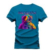 Camiseta Plus Size Premium Estampada Algodão 30.1 Nexstar Plan Foguete