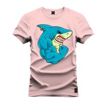 Camiseta Plus Size Premium Estampada Algodão 30.1 Shark Maromba