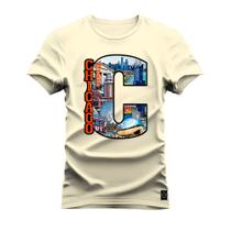 Camiseta Plus Size Premium Estampada Algodão Chicago City