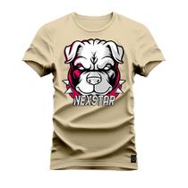 Camiseta Plus Size Premium Estampada Algodão Confortável Pit Bull Nexstar