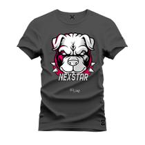 Camiseta Plus Size Premium Estampada Algodão Confortável Pit Bull Nexstar