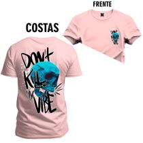 Camiseta Plus Size Premium Estampada Algodão Kill Vibe Frente Costas