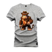Camiseta Plus Size Premium Estampada Gorilinha