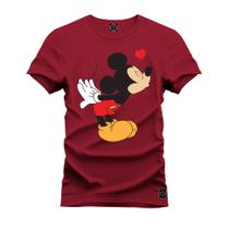 Camiseta Plus Size Premium Estampada Mickey Beijinho