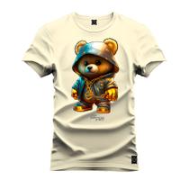 Camiseta Plus Size Premium Estampada Urso Blindado