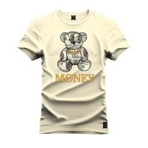 Camiseta Plus Size Premium Estampada Urso Money