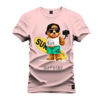 Camiseta Plus Size Premium Estampada Urso Surf