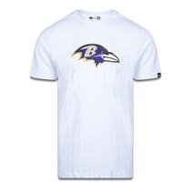 CAMISETA PLUS SIZE REGULAR MANGA CURTA BALTIMORE RAVENS BRANCO PRETO New Era