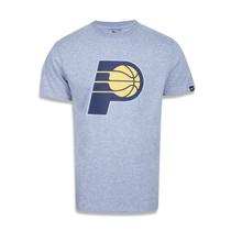 CAMISETA PLUS SIZE REGULAR MANGA CURTA INDIANA PACERS LOGO MARINHO MESCLA CINZA New Era