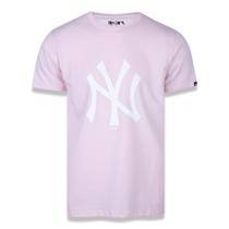 CAMISETA PLUS SIZE REGULAR MANGA CURTA NEW YORK YANKEES ESSENTIALS PRETO ROSA MESCLA CINZA New Era