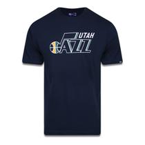 CAMISETA PLUS SIZE REGULAR MANGA CURTA UTAH JAZZ LOGO MARINHO MESCLA CINZA New Era