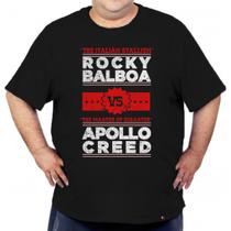 Camiseta Plus Size Rocky Balboa Vs Apollo Creed Filme Camiseta Plus Size Rocky Balboa Vs Apollo Creed Filme