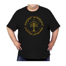 Camiseta Plus Size Senhor Dos Anéis Gandalf Estampa Dourada