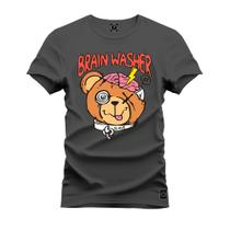 Camiseta Plus Size T-Shirt 100% Algodão Estampada Durável Brain Walsher