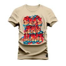 Camiseta Plus Size T-Shirt 100% Algodão Estampada Durável Sky the Limit