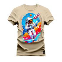 Camiseta Plus Size T-Shirt Algodão 100% Algodão Astronalta Viagem - Nexstar