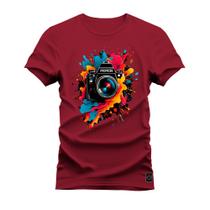 Camiseta Plus Size T-Shirt Algodão Premium 30.1 Camera Pepen