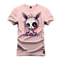 Camiseta Plus Size T-Shirt Algodão Premium 30.1 Coelinho Horror