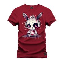 Camiseta Plus Size T-Shirt Algodão Premium 30.1 Coelinho Horror