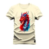 Camiseta Plus Size T-Shirt Algodão Premium 30.1 Dragon Style