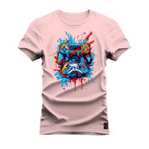 Camiseta Plus Size T-Shirt Algodão Premium 30.1 Game Port
