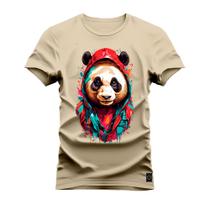 Camiseta Plus Size T-Shirt Algodão Premium 30.1 La Panda Moleta