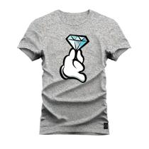 Camiseta Plus Size T-Shirt Algodão Premium 30.1 Mão Diamante