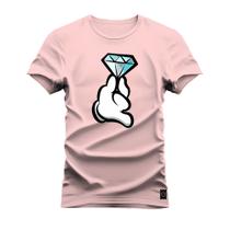 Camiseta Plus Size T-Shirt Algodão Premium 30.1 Mão Diamante