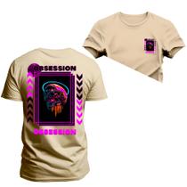 Camiseta Plus Size T-Shirt Algodão Premium 30.1 Obsession Frente Costas