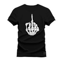 Camiseta Plus Size T-Shirt Algodão Premium 30.1 The Fuck Caveira