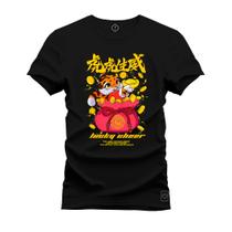 Camiseta Plus Size T-Shirt Algodão Premium 30.1 Tigrinho Rouba seu Money