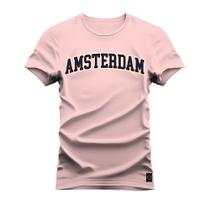 Camiseta Plus Size T-Shirt Algodão Premium Estampada Amsterdam