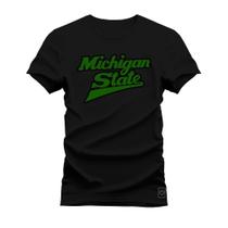 Camiseta Plus Size T-Shirt Algodão Premium Estampada Michigan