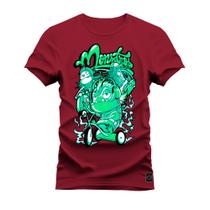 Camiseta Plus Size T-Shirt Algodão Premium Estampada Monstros Paz