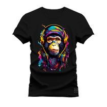 Camiseta Plus Size T-Shirt Algodão Premium Estampada Nft Monkey