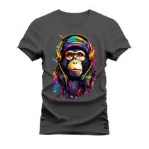 Camiseta Plus Size T-Shirt Algodão Premium Estampada Nft Monkey