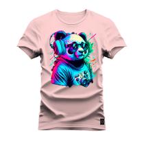 Camiseta Plus Size T-Shirt Algodão Premium Estampada Panda Show