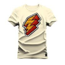 Camiseta Plus Size T-Shirt Algodão Premium Estampada Raio Bordas