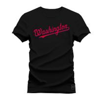 Camiseta Plus Size T-Shirt Algodão Premium Estampada Washington