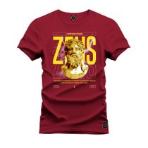 Camiseta Plus Size T-Shirt Algodão Premium Estampada Zeus Rei
