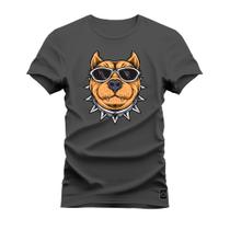 Camiseta Plus Size T-shirt Algodão Unissex Street Estampada Pitbull Estiloso